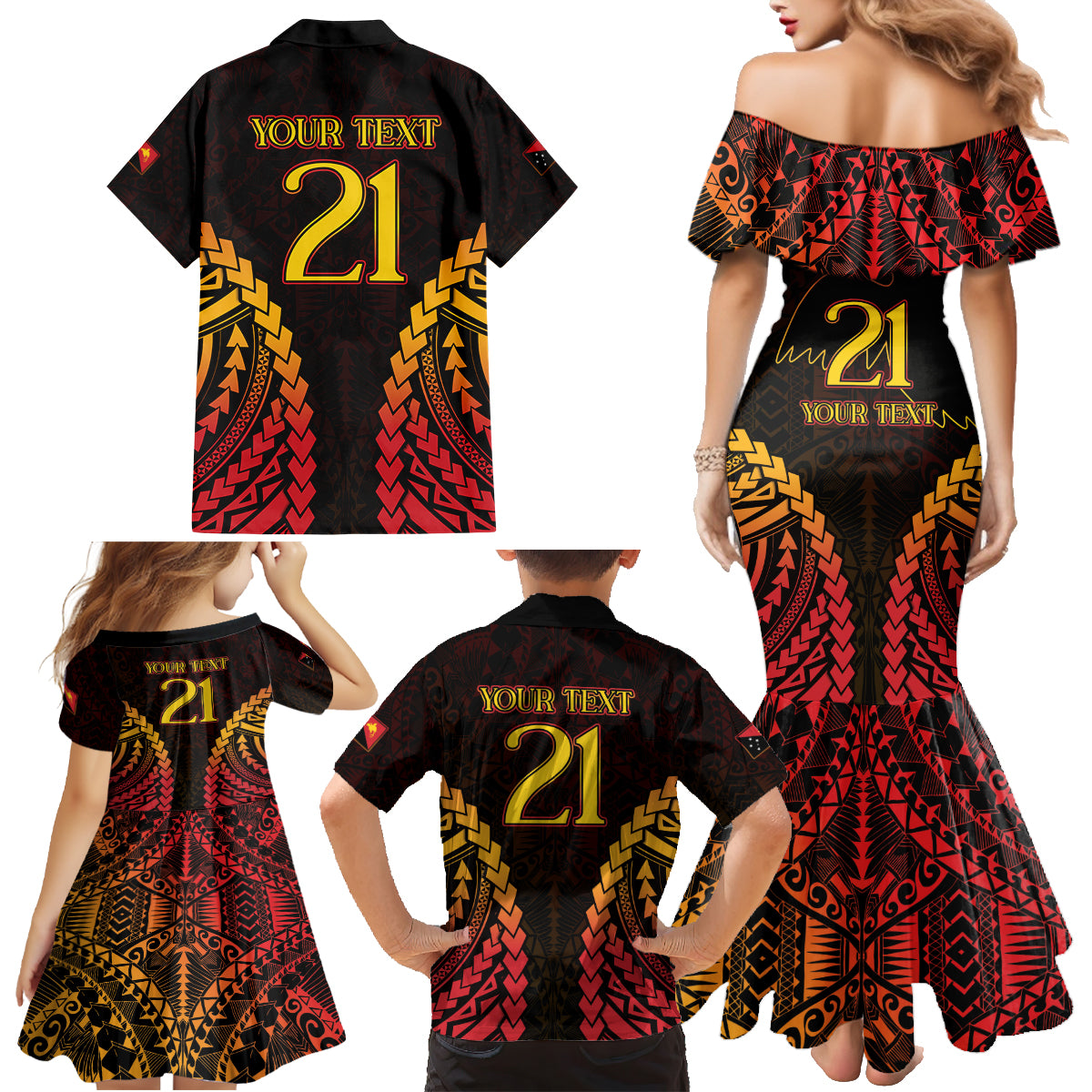 Custom Papua New Guinea Cricket Family Matching Mermaid Dress and Hawaiian Shirt Go Barramundis