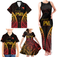 Custom Papua New Guinea Cricket Family Matching Tank Maxi Dress and Hawaiian Shirt Go Barramundis