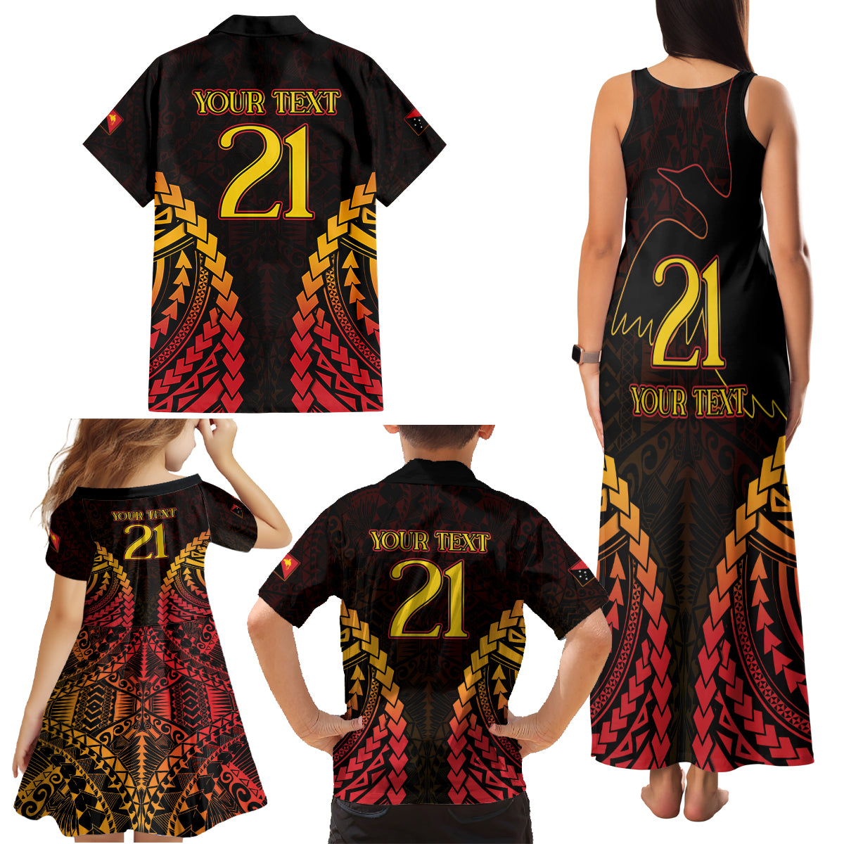 Custom Papua New Guinea Cricket Family Matching Tank Maxi Dress and Hawaiian Shirt Go Barramundis