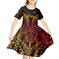 Custom Papua New Guinea Cricket Kid Short Sleeve Dress Go Barramundis