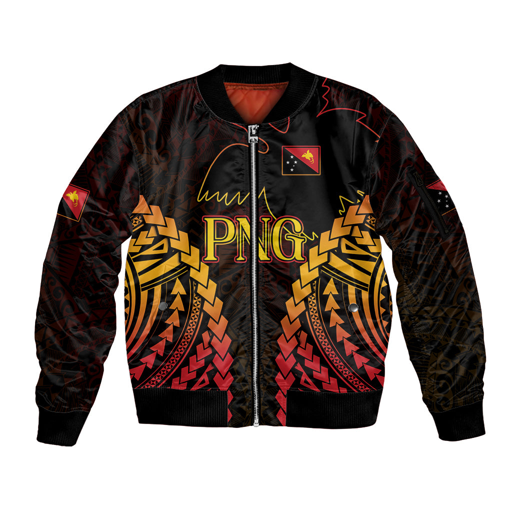 Custom Papua New Guinea Cricket Sleeve Zip Bomber Jacket Go Barramundis