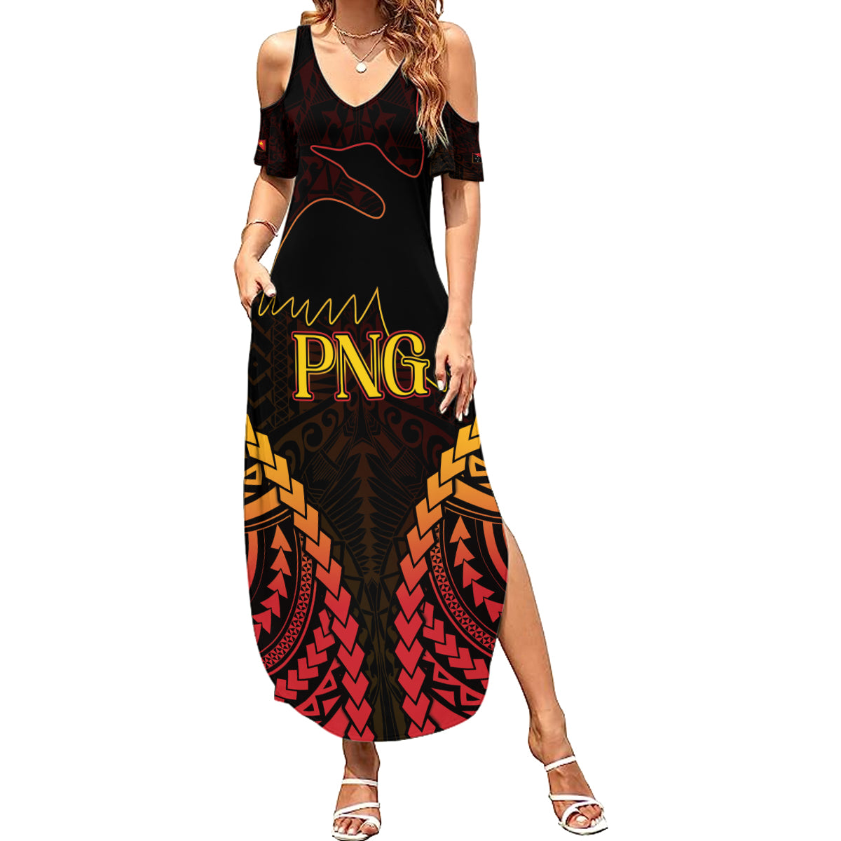 Custom Papua New Guinea Cricket Summer Maxi Dress Go Barramundis