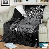 Custom Papua New Guinea Cricket Blanket Tribal Bird of Paradise Tattoo