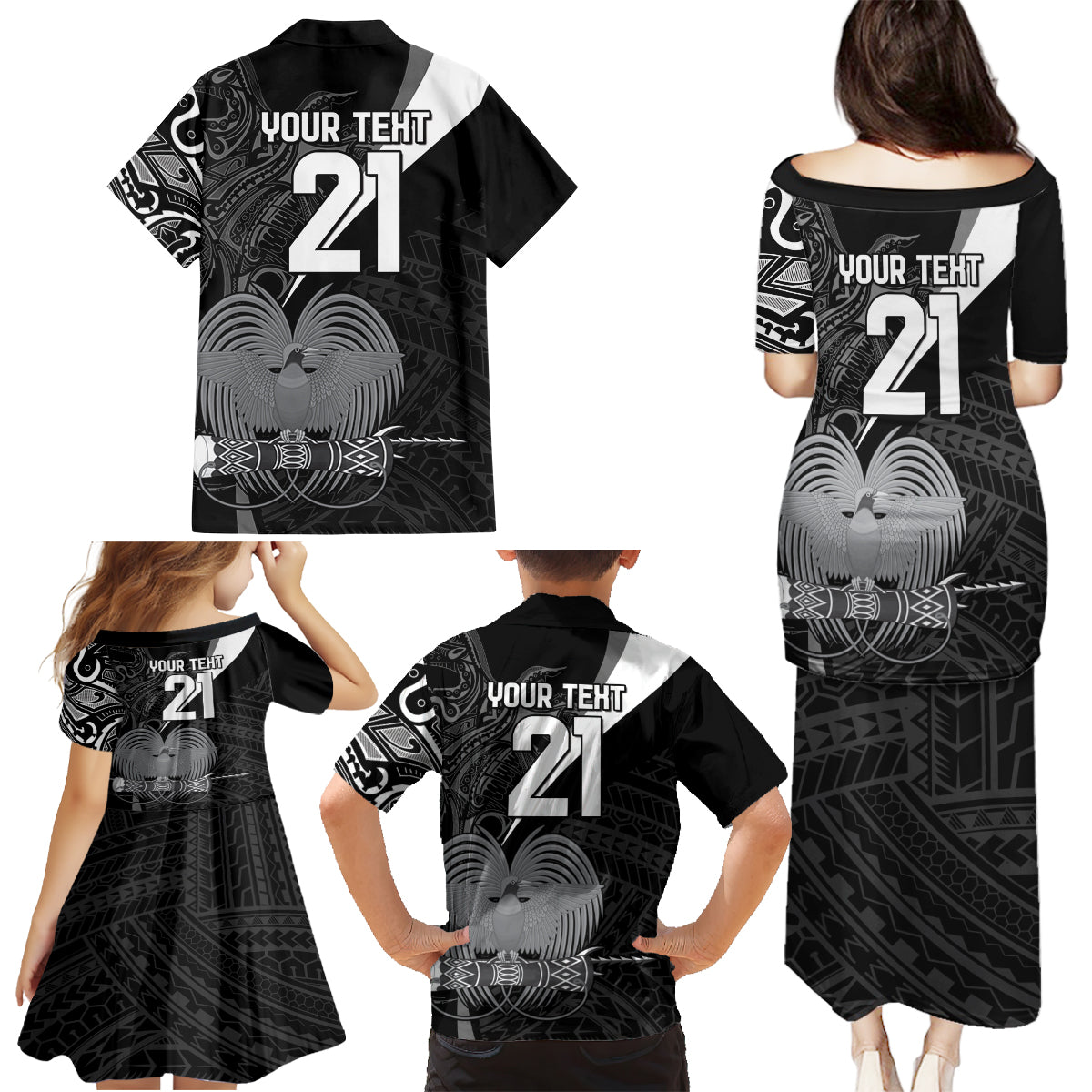 Custom Papua New Guinea Cricket Family Matching Puletasi and Hawaiian Shirt Tribal Bird of Paradise Tattoo LT9 - Polynesian Pride