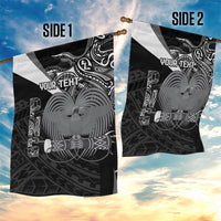 Custom Papua New Guinea Cricket Garden Flag Tribal Bird of Paradise Tattoo