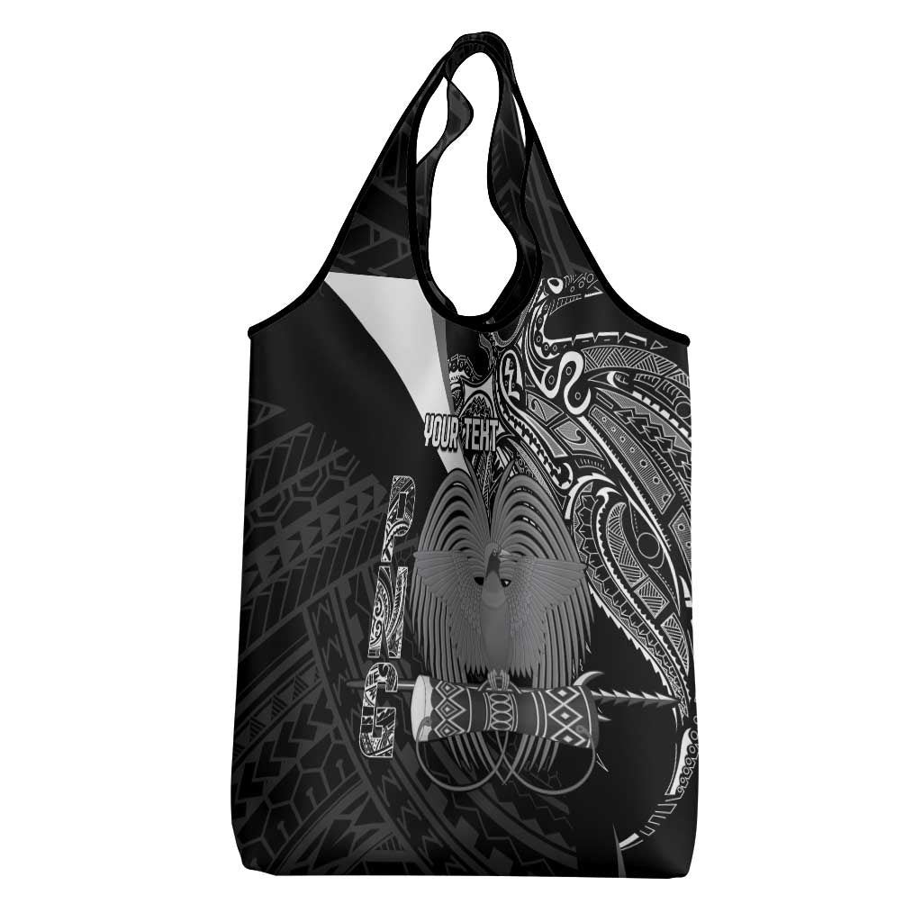 Custom Papua New Guinea Cricket Grocery Bag Tribal Bird of Paradise Tattoo