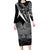 Custom Papua New Guinea Cricket Long Sleeve Bodycon Dress Tribal Bird of Paradise Tattoo