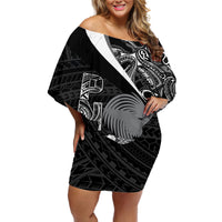 Custom Papua New Guinea Cricket Off Shoulder Short Dress Tribal Bird of Paradise Tattoo