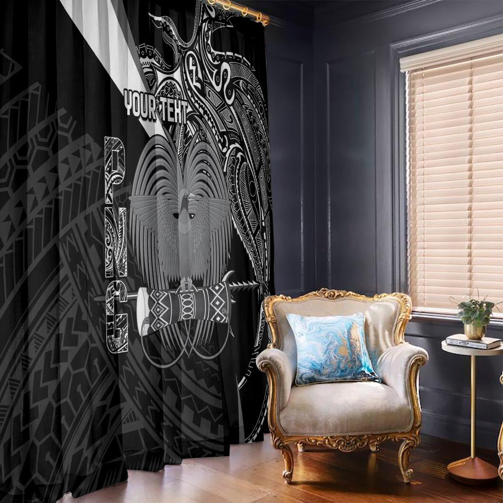 Custom Papua New Guinea Cricket Window Curtain Tribal Bird of Paradise Tattoo