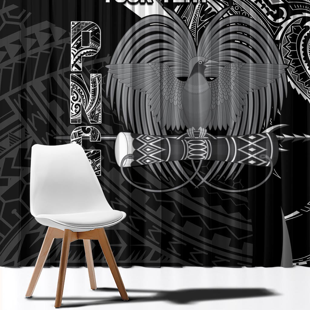 Custom Papua New Guinea Cricket Window Curtain Tribal Bird of Paradise Tattoo