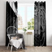 Custom Papua New Guinea Cricket Window Curtain Tribal Bird of Paradise Tattoo