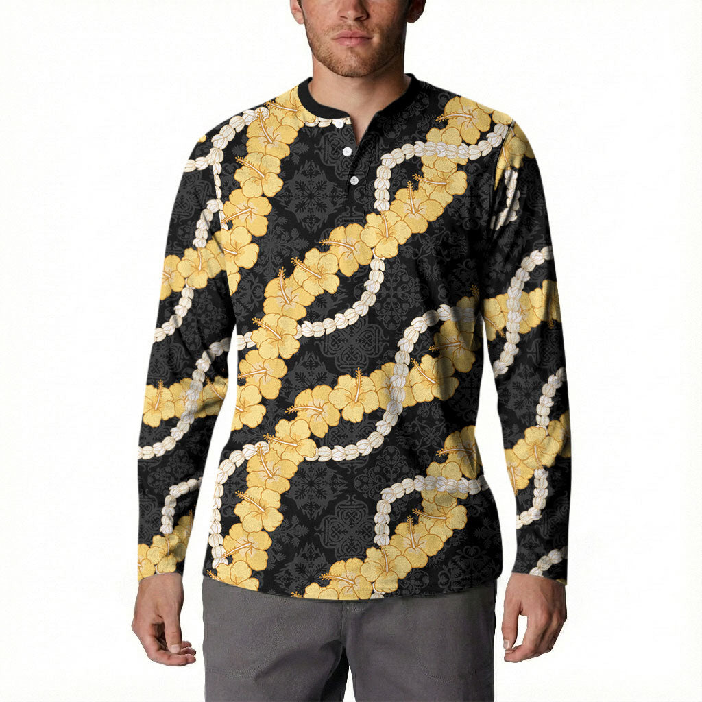 Aloha Melemele Hibiscus Pikake Lei Button Sweatshirt Hawaiian Quilt Pattern LT9 - Polynesian Pride