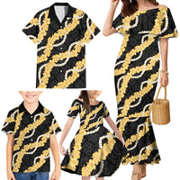 Aloha Melemele Hibiscus Pikake Lei Family Matching Mermaid Dress and Hawaiian Shirt Hawaiian Quilt Pattern LT9 - Polynesian Pride