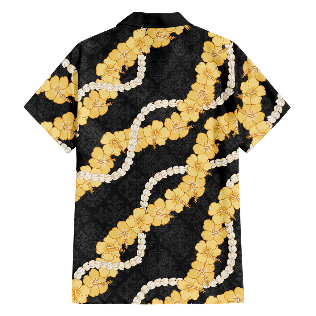Aloha Melemele Hibiscus Pikake Lei Family Matching Short Sleeve Bodycon Dress and Hawaiian Shirt Hawaiian Quilt Pattern LT9 - Polynesian Pride