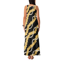 Aloha Melemele Hibiscus Pikake Lei Family Matching Tank Maxi Dress and Hawaiian Shirt Hawaiian Quilt Pattern LT9 - Polynesian Pride