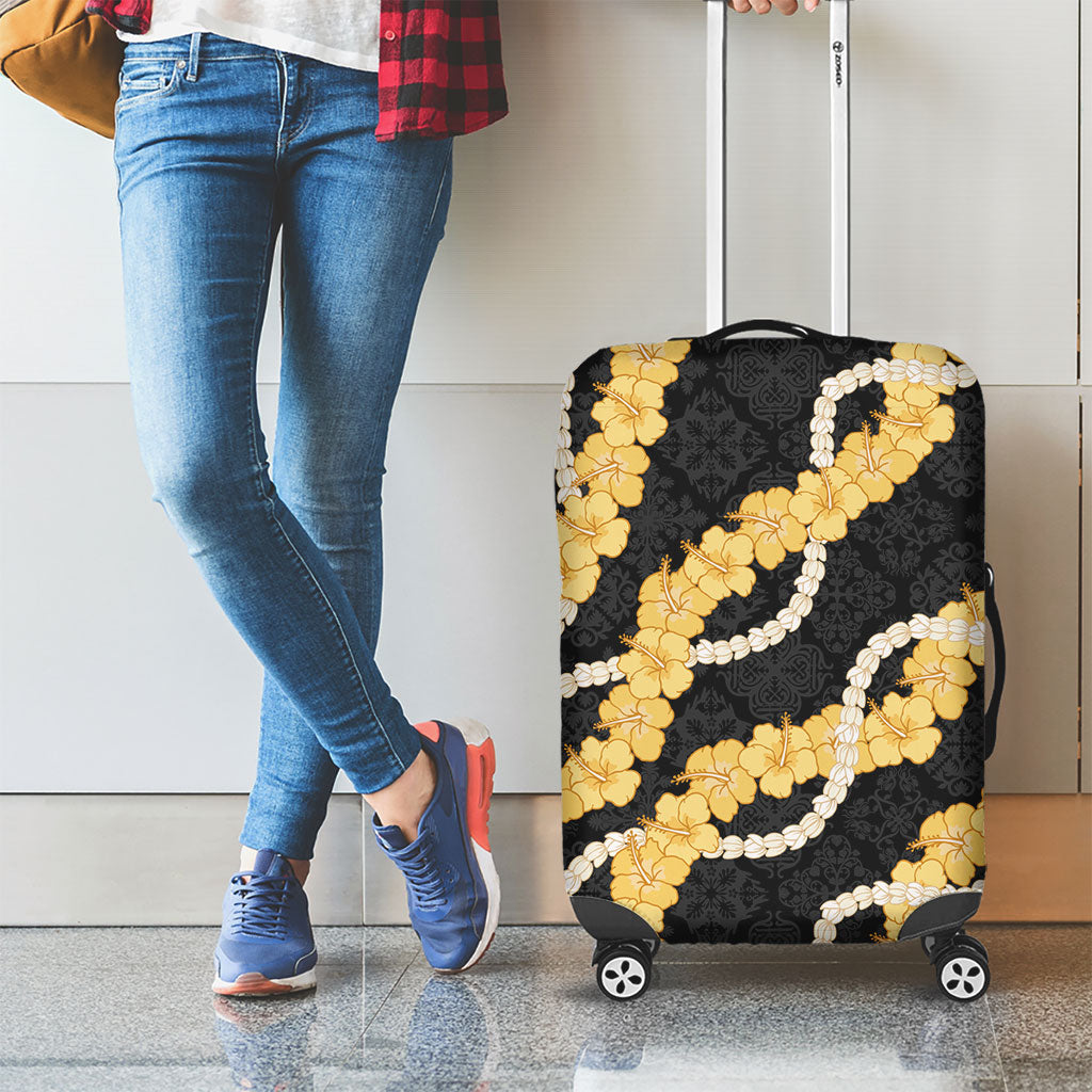 Aloha Melemele Hibiscus Pikake Lei Luggage Cover Hawaiian Quilt Pattern LT9 - Polynesian Pride