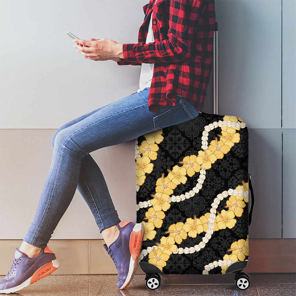 Aloha Melemele Hibiscus Pikake Lei Luggage Cover Hawaiian Quilt Pattern LT9 - Polynesian Pride