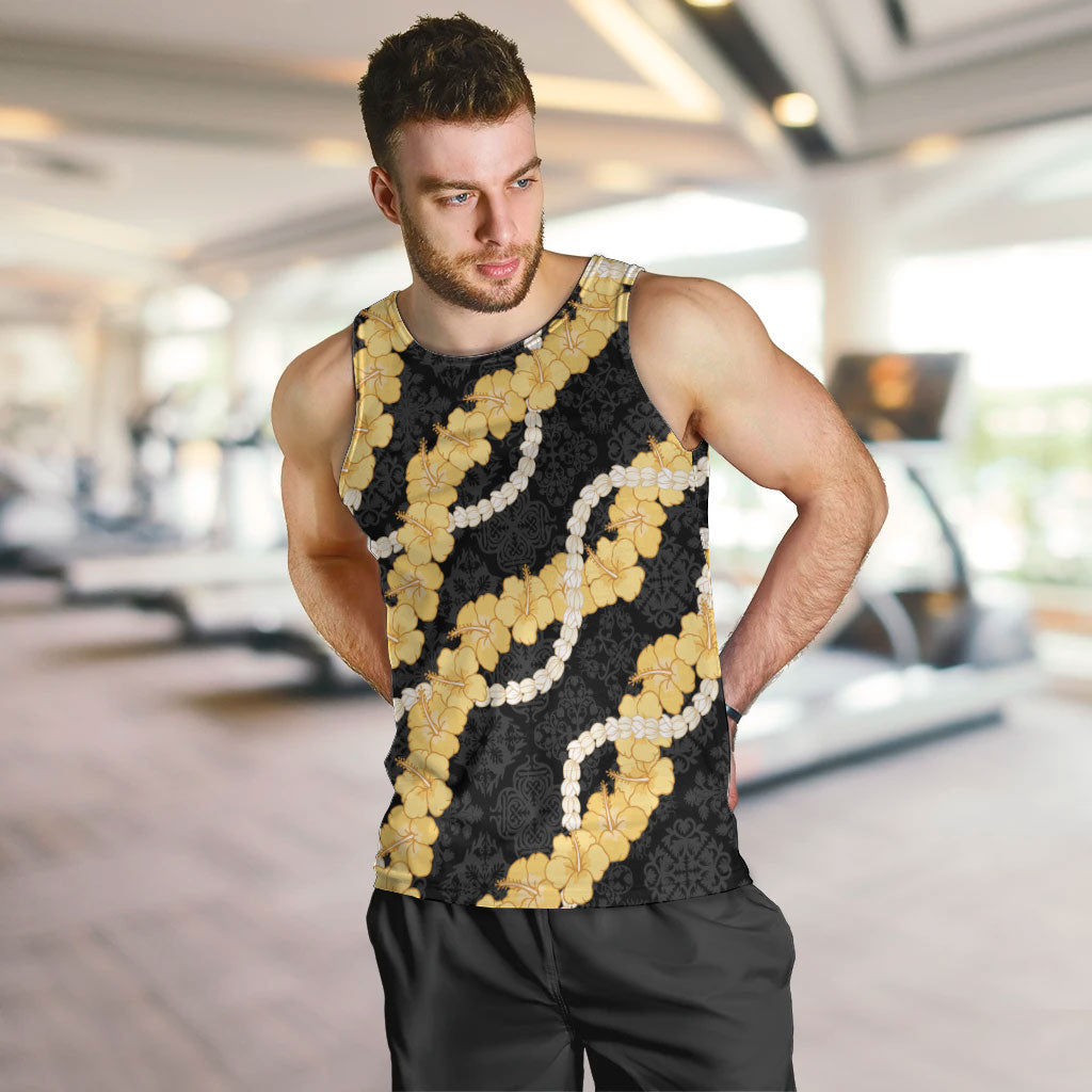 Aloha Melemele Hibiscus Pikake Lei Men Tank Top Hawaiian Quilt Pattern