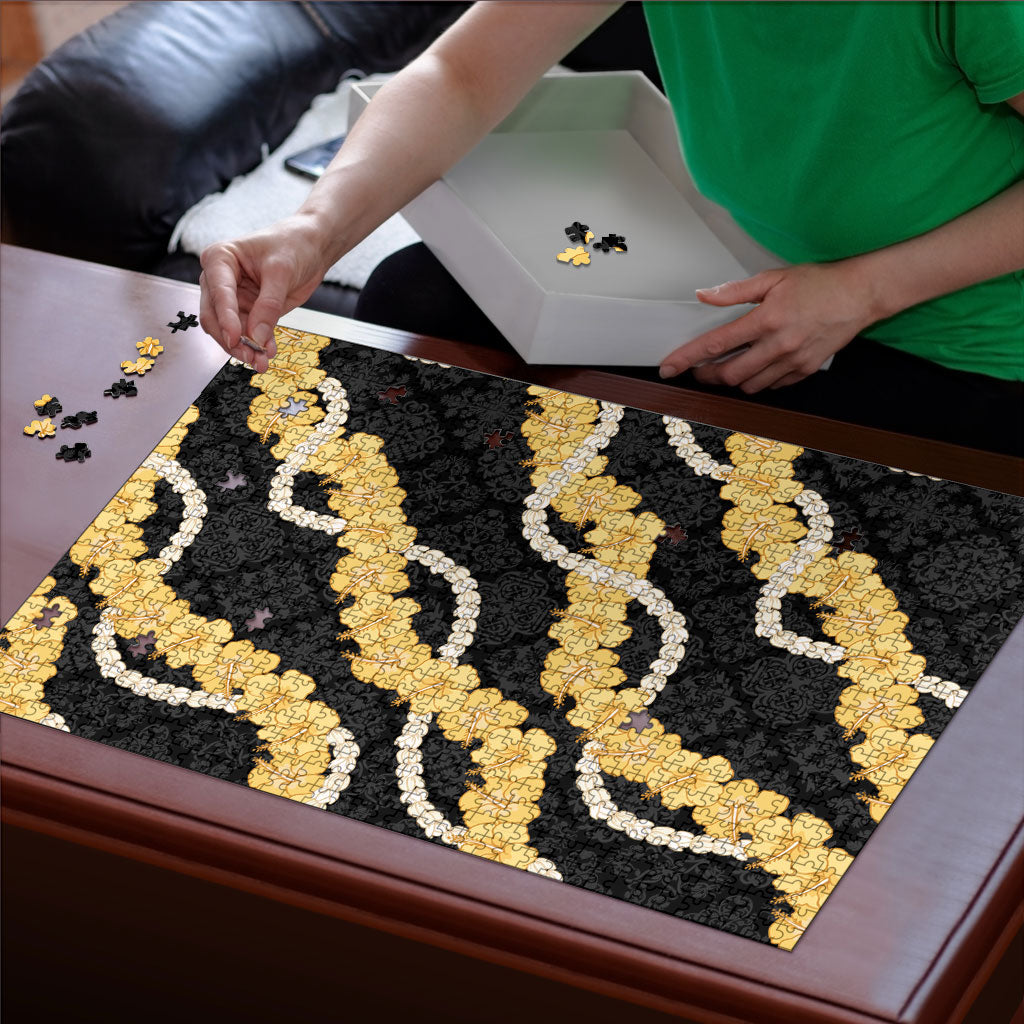 Aloha Melemele Hibiscus Pikake Lei Puzzle Hawaiian Quilt Pattern LT9 - Polynesian Pride