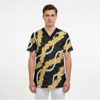 Aloha Melemele Hibiscus Pikake Lei Scrub Top Hawaiian Quilt Pattern LT9 - Polynesian Pride