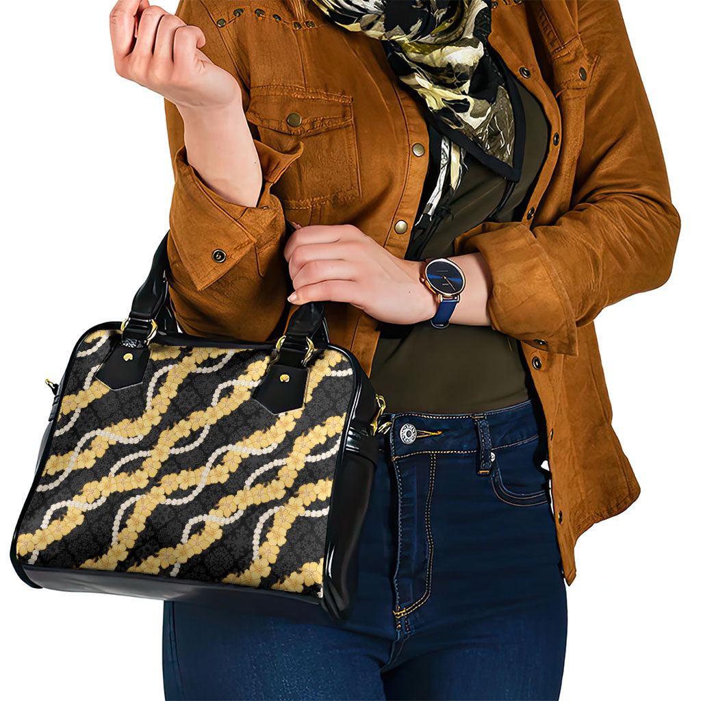 Aloha Melemele Hibiscus Pikake Lei Shoulder Handbag Hawaiian Quilt Pattern