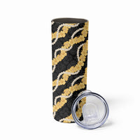 Aloha Melemele Hibiscus Pikake Lei Skinny Tumbler Hawaiian Quilt Pattern LT9 - Polynesian Pride