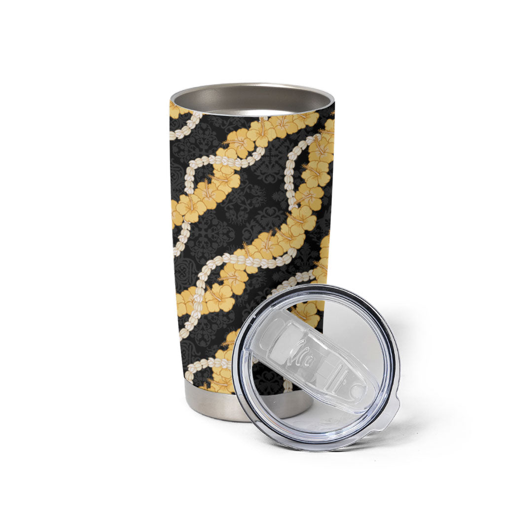 Aloha Melemele Hibiscus Pikake Lei Tumbler Cup Hawaiian Quilt Pattern LT9 - Polynesian Pride