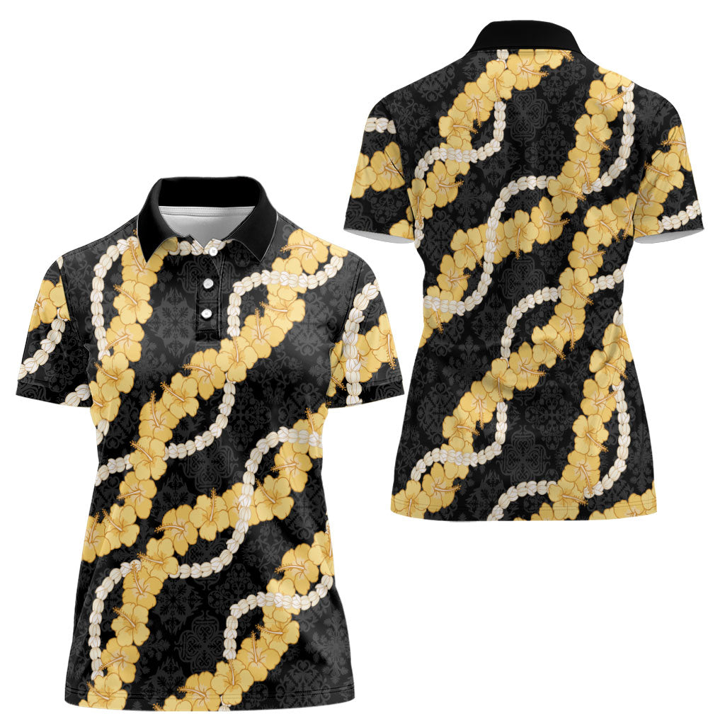 Aloha Melemele Hibiscus Pikake Lei Women Polo Shirt Hawaiian Quilt Pattern LT9 - Polynesian Pride