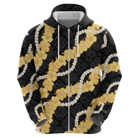 Aloha Melemele Hibiscus Pikake Lei Zip Hoodie Hawaiian Quilt Pattern LT9 - Polynesian Pride