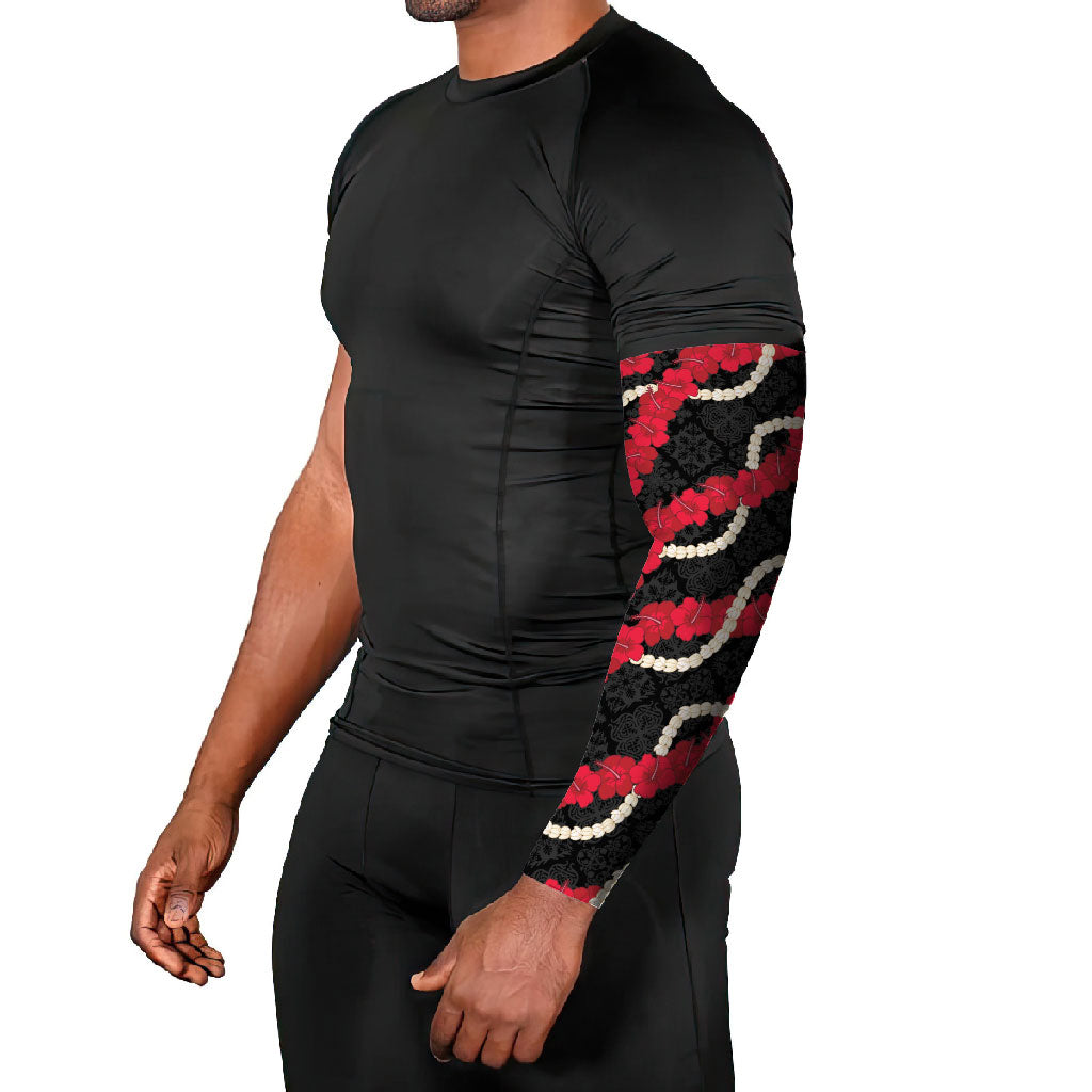 Aloha Ula'ula Hibiscus Pikake Lei Arm Sleeves Hawaiian Quilt Pattern LT9 - Polynesian Pride