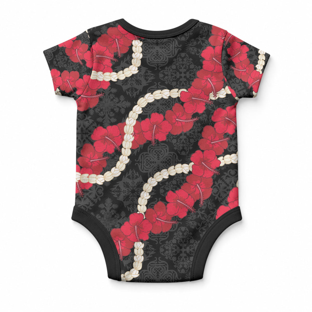 Aloha Ula'ula Hibiscus Pikake Lei Baby Onesie Hawaiian Quilt Pattern LT9 - Polynesian Pride