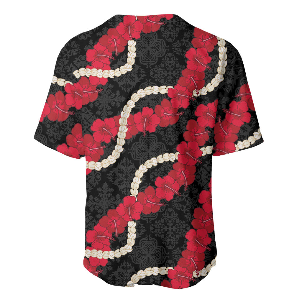 Aloha Ula'ula Hibiscus Pikake Lei Baseball Jersey Hawaiian Quilt Pattern LT9 - Polynesian Pride