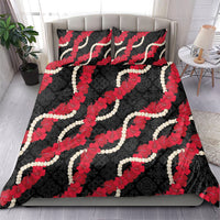 Aloha Ula'ula Hibiscus Pikake Lei Bedding Set Hawaiian Quilt Pattern LT9 - Polynesian Pride