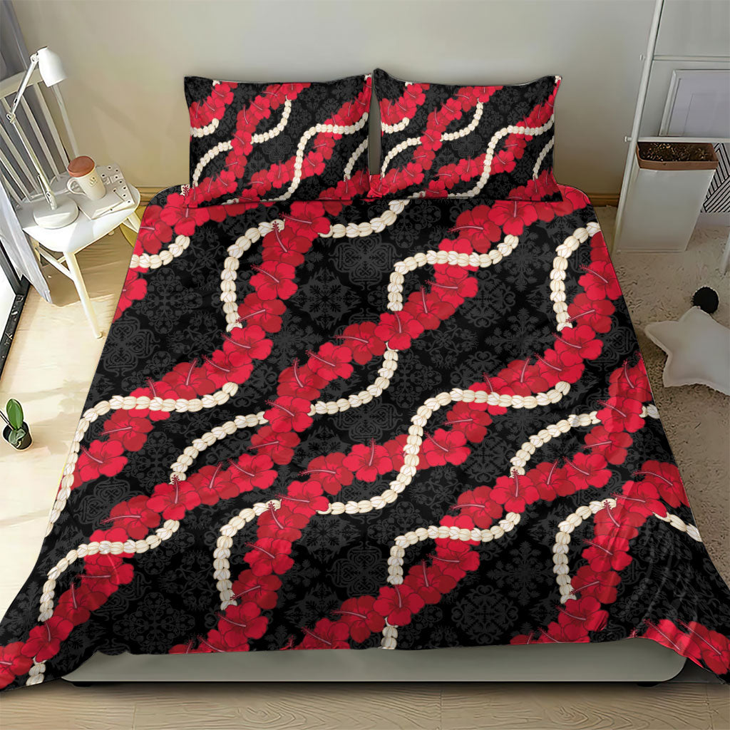 Aloha Ula'ula Hibiscus Pikake Lei Bedding Set Hawaiian Quilt Pattern LT9 - Polynesian Pride