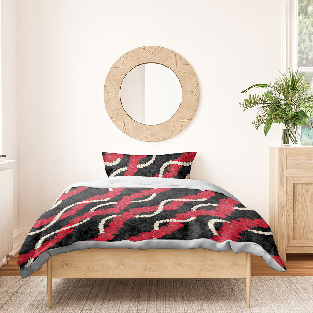 Aloha Ula'ula Hibiscus Pikake Lei Bedding Set Hawaiian Quilt Pattern LT9 - Polynesian Pride