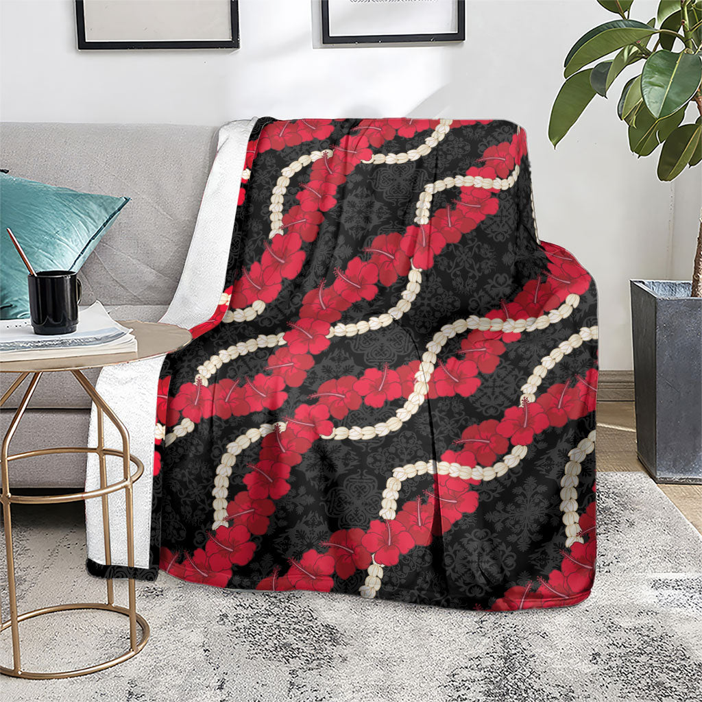 Aloha Ula'ula Hibiscus Pikake Lei Blanket Hawaiian Quilt Pattern LT9 - Polynesian Pride
