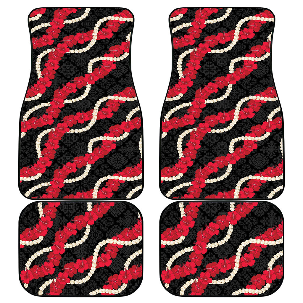 Aloha Ula'ula Hibiscus Pikake Lei Car Mats Hawaiian Quilt Pattern LT9 - Polynesian Pride