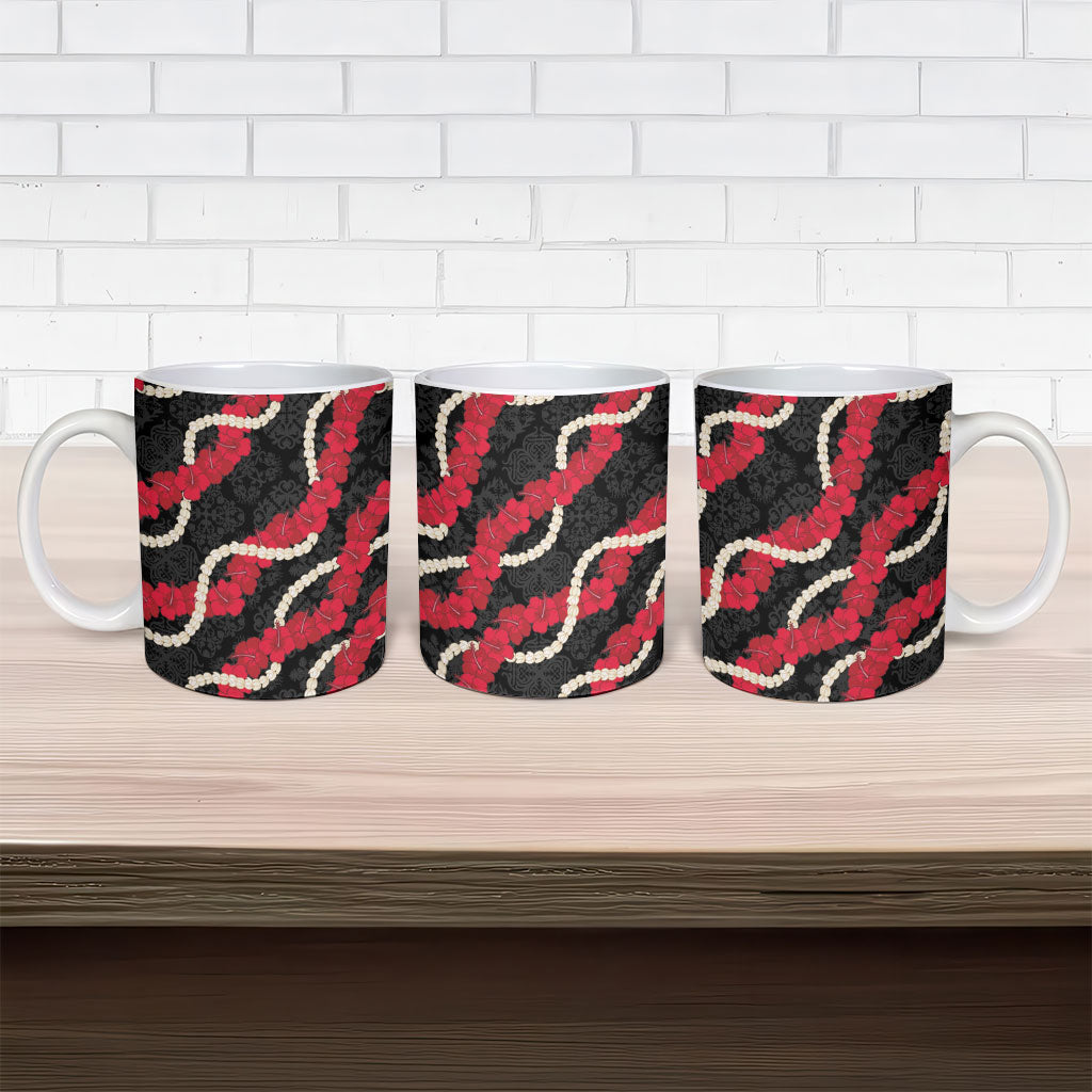 Aloha Ula'ula Hibiscus Pikake Lei Ceramic Mug Hawaiian Quilt Pattern LT9 - Polynesian Pride