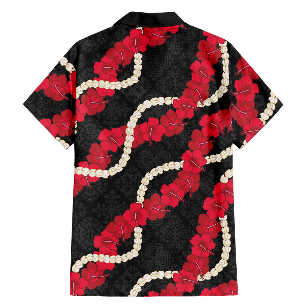 Aloha Ula'ula Hibiscus Pikake Lei Family Matching Off Shoulder Maxi Dress and Hawaiian Shirt Hawaiian Quilt Pattern LT9 - Polynesian Pride