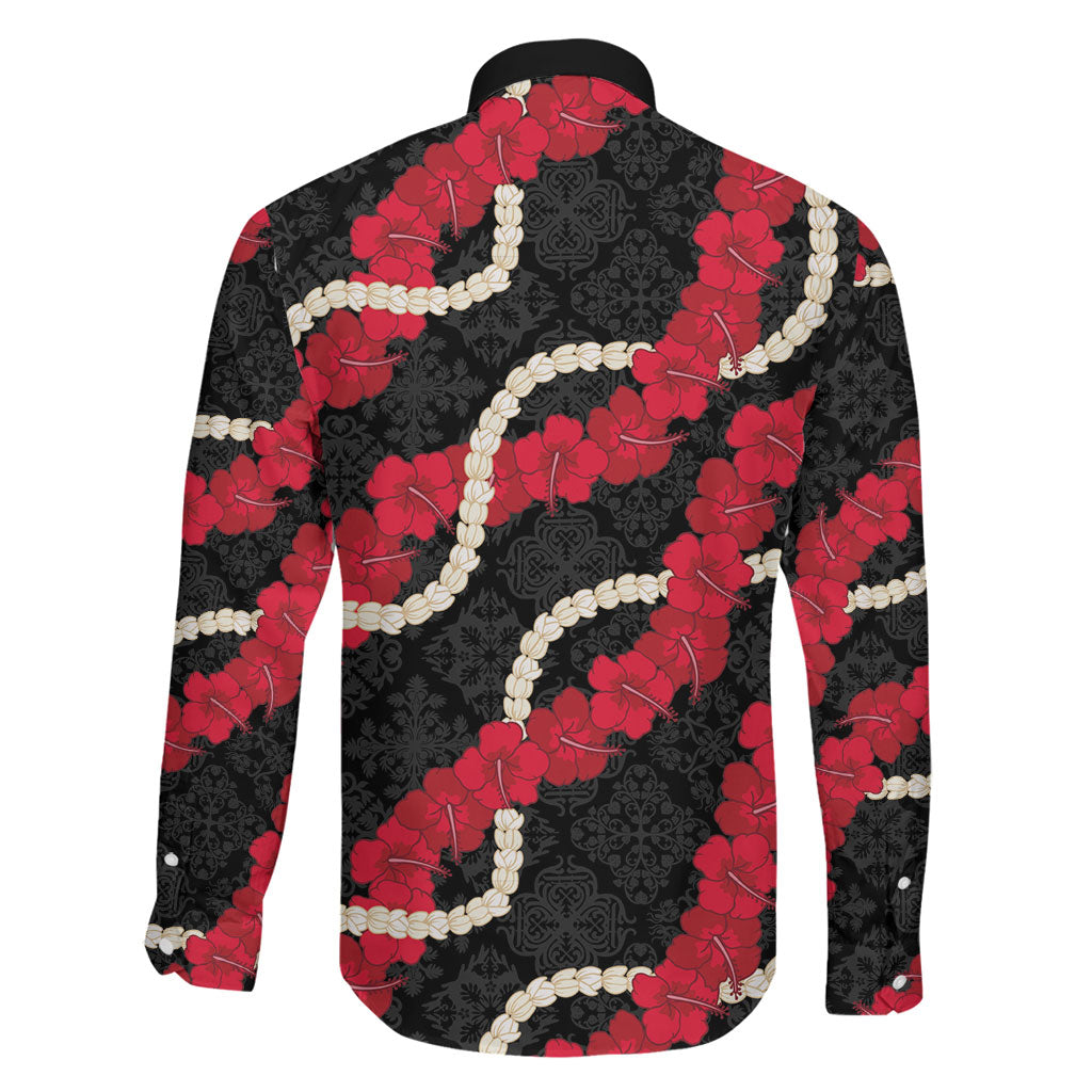 Aloha Ula'ula Hibiscus Pikake Lei Family Matching Short Sleeve Bodycon Dress and Hawaiian Shirt Hawaiian Quilt Pattern LT9 - Polynesian Pride