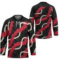 Aloha Ula'ula Hibiscus Pikake Lei Hockey Jersey Hawaiian Quilt Pattern