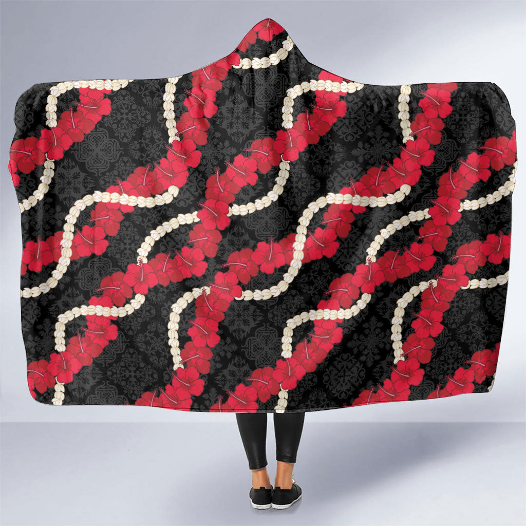 Aloha Ula'ula Hibiscus Pikake Lei Hooded Blanket Hawaiian Quilt Pattern