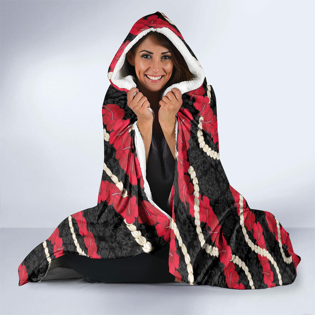 Aloha Ula'ula Hibiscus Pikake Lei Hooded Blanket Hawaiian Quilt Pattern