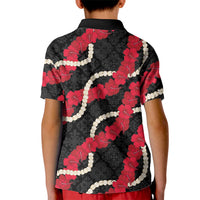Aloha Ula'ula Hibiscus Pikake Lei Kid Polo Shirt Hawaiian Quilt Pattern LT9 - Polynesian Pride