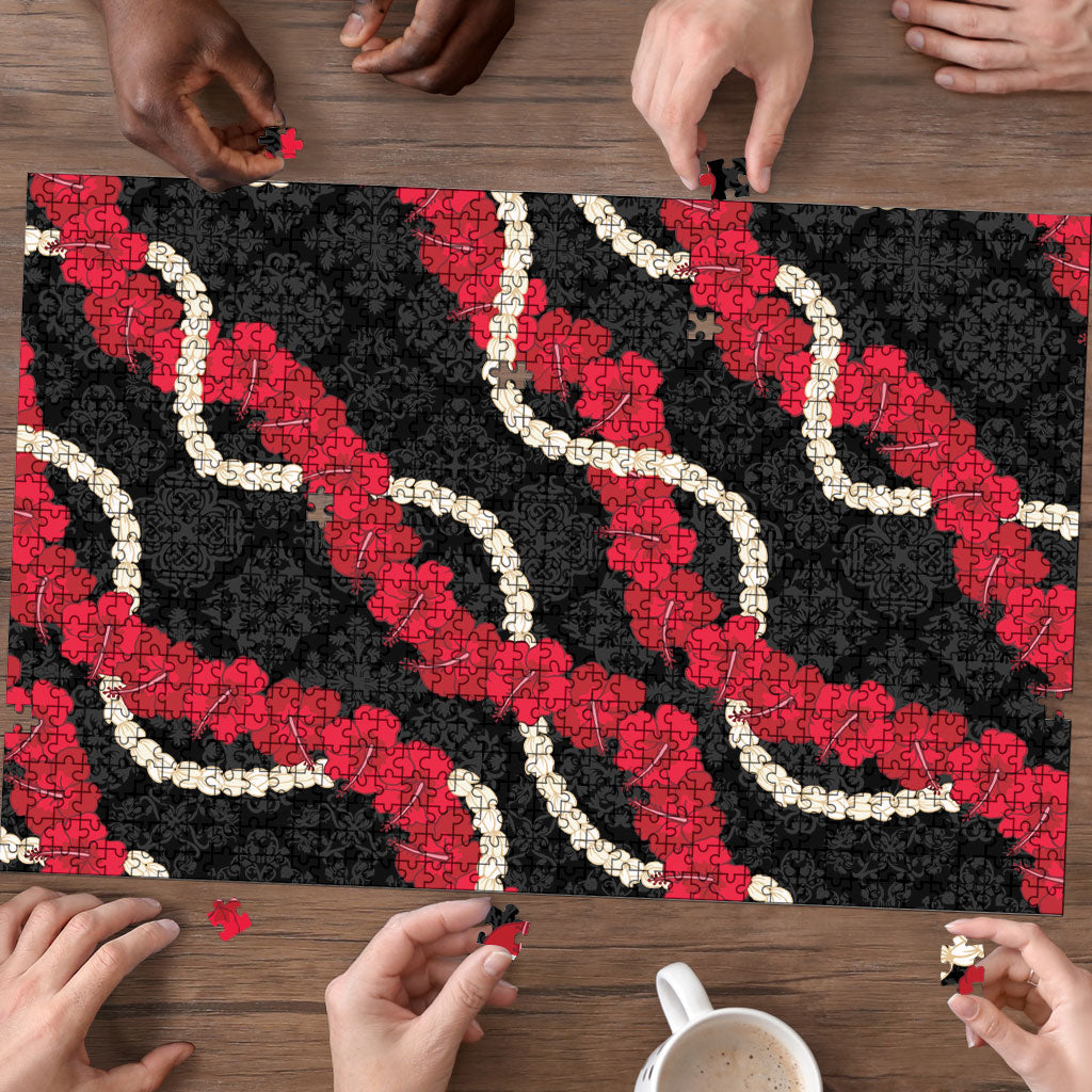 Aloha Ula'ula Hibiscus Pikake Lei Puzzle Hawaiian Quilt Pattern LT9 - Polynesian Pride