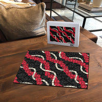 Aloha Ula'ula Hibiscus Pikake Lei Puzzle Hawaiian Quilt Pattern LT9 - Polynesian Pride