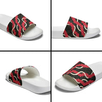 Aloha Ula'ula Hibiscus Pikake Lei Slide Sandals Hawaiian Quilt Pattern LT9 - Polynesian Pride