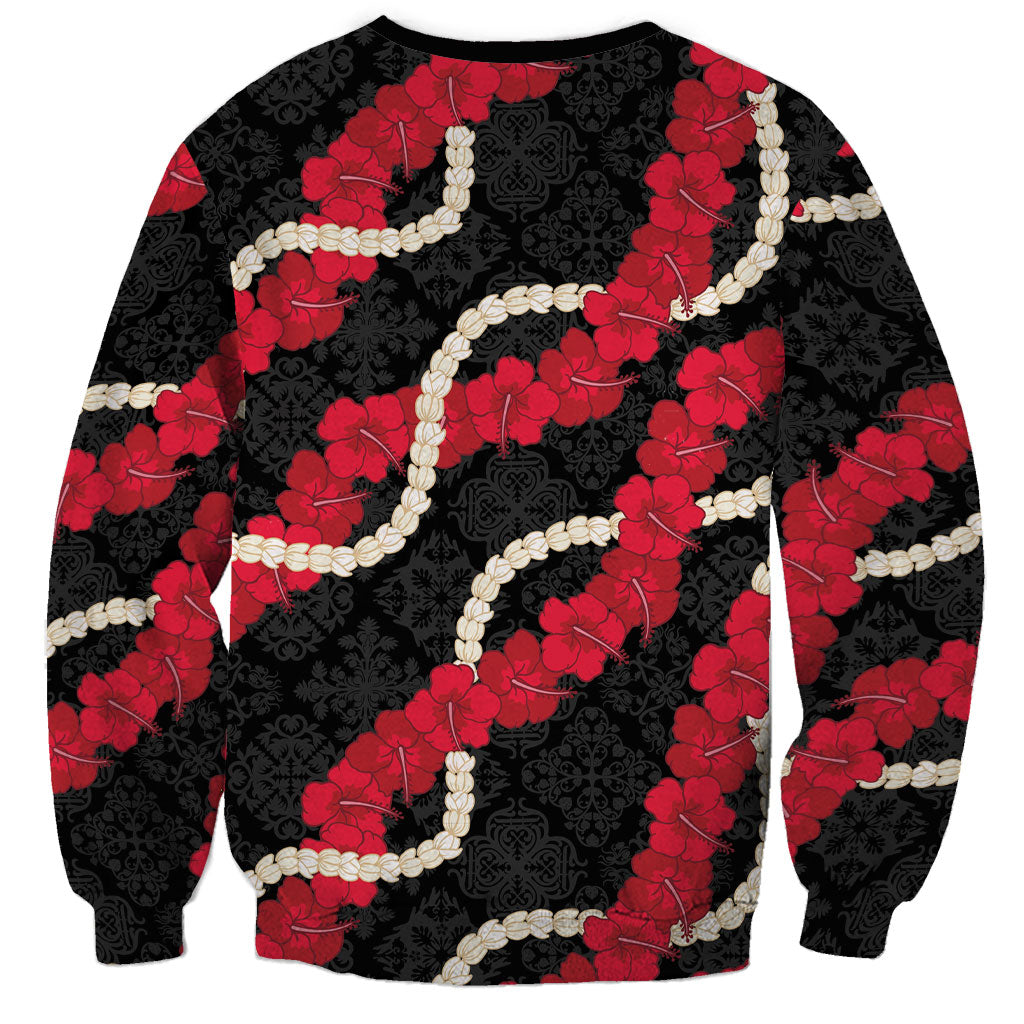 Aloha Ula'ula Hibiscus Pikake Lei Sweatshirt Hawaiian Quilt Pattern