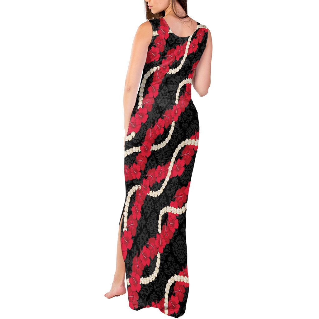 Aloha Ula'ula Hibiscus Pikake Lei Tank Maxi Dress Hawaiian Quilt Pattern LT9 - Polynesian Pride