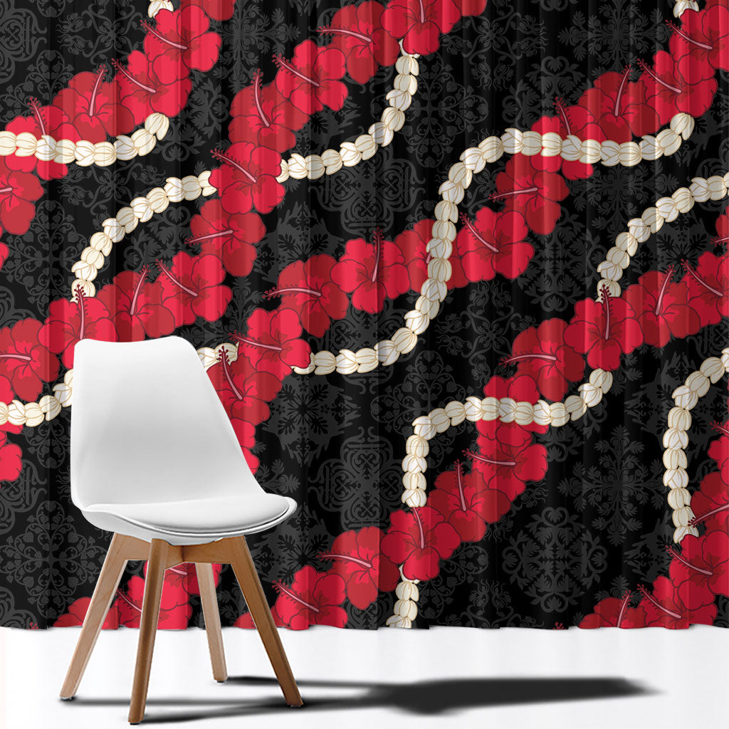 Aloha Ula'ula Hibiscus Pikake Lei Window Curtain Hawaiian Quilt Pattern